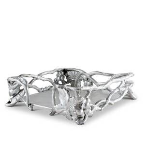 NEW ARTHUR COURT grape open vine napkin box in silver